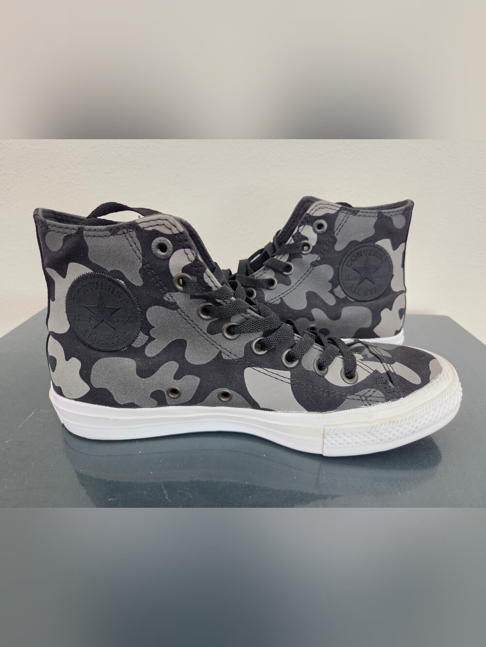 Converse Chuck Taylor All Star II 2 Reflective Camo High Top Sneakers Black Gray